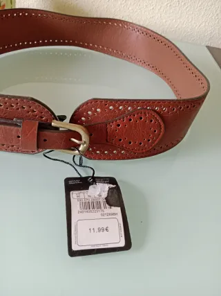 Cinturón mujer marrón con detalles