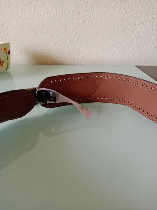 Cinturón mujer marrón con detalles