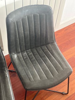 4 Sillas Comedor Piel Sintética Gris