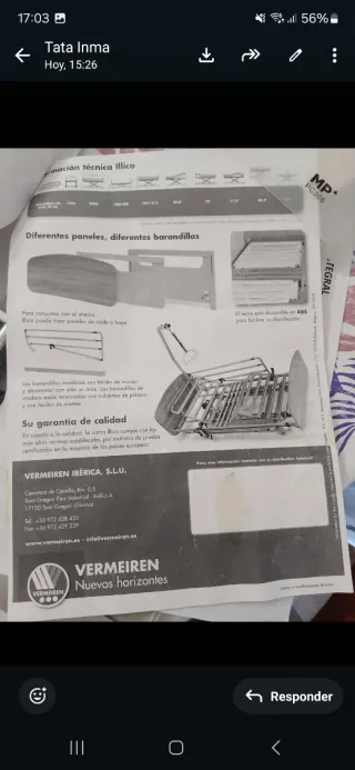 Cama articulada con colchón azul