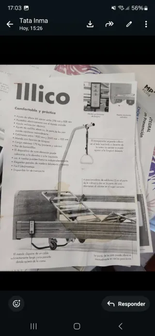 Cama articulada con colchón azul