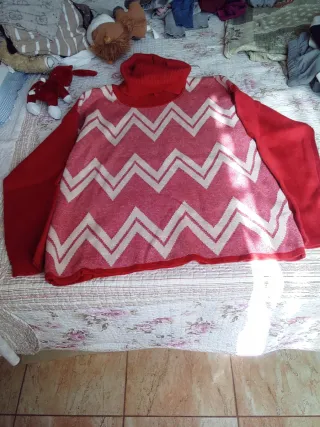 Maglione donna collo alto zig zag