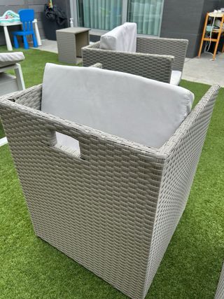 4 Sillas Ratan con Cojines