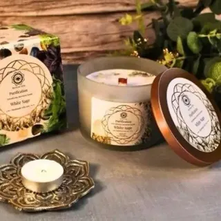 Vela Aromática Purificación Salvia Blanca