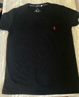 Polo Ralph Lauren Negra - Logo Rojo (Talla S)