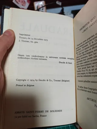 Graduale Romanum 1974 - Abadía de Solesmes