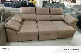 Hermoso Sofá yago extensible beige tela