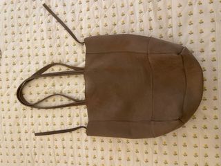 Borsa tote in pelle scamosciata