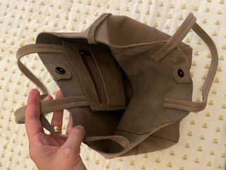 Borsa tote in pelle scamosciata
