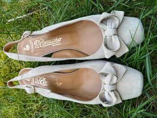 Zapatos de fiesta Platino con lazo