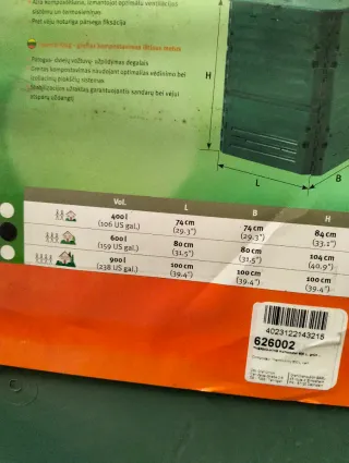 Compostadora Thermo King 600L Verde 80x80x104 cm