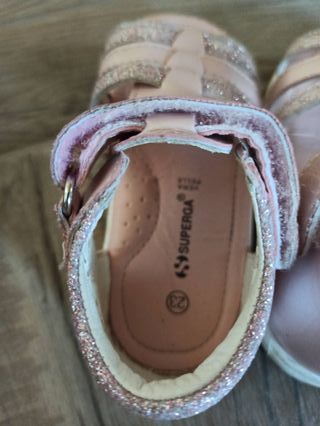 Sandali Superga bimba n. 23 rosa glitter pelle