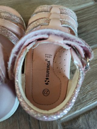 Sandali Superga bimba n. 23 rosa glitter pelle