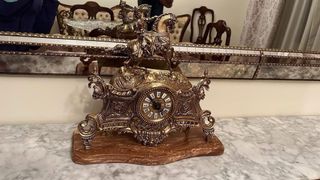 Reloj Bronce con Base Mármol