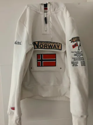 Sudadera Geographical Norway Blanca