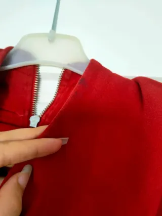 Sudadera roja con capucha.