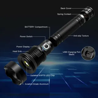 Torcia LED Militare Potente 1000M P6