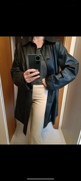 Trench Vera Pelle nero vintage