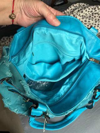 Bolso de tela azul para mujer
