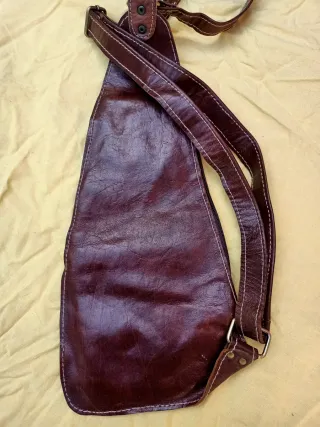 Bolso Riñonera Cruzado Cuero piel Marrón