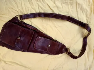 Bolso Riñonera Cruzado Cuero piel Marrón