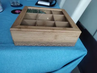 Caja organizadora de bambú para infusiones