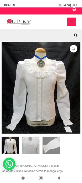 Blusa Baturra Blanca con Encaje