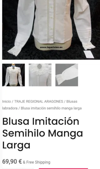 Blusa Baturra Blanca con Encaje