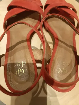 Sandali scamosciati rossi tacco 39