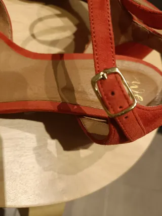 Sandali scamosciati rossi tacco 39