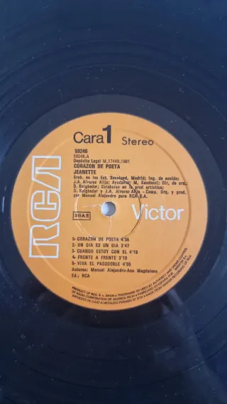 Jeanette - Corazón de Poeta Vinilo LP España 1981