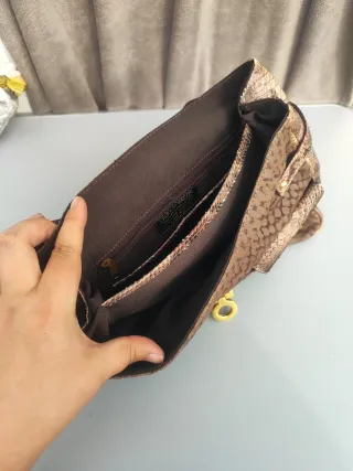 Bolso Laura di Maggio Piel Serpiente Marrón Dorado