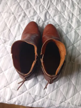 Botines de cuero marrón talla 36