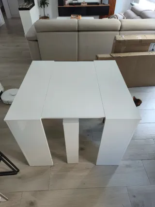 Mesa comedor extensible blanca