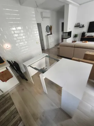 Mesa comedor extensible blanca