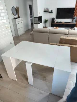 Mesa comedor extensible blanca