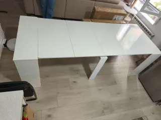 Mesa comedor extensible blanca