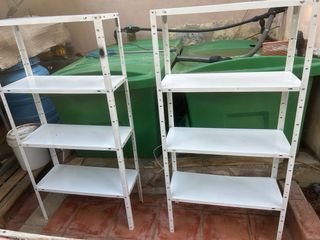 2 Estanterías Metálicas Blancas 151x75x30