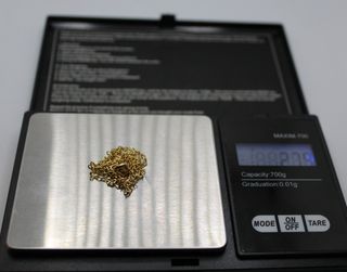 Cadena de oro de 18k. Peso: 2.79 gr.