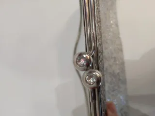 Bolso fiesta vintage plateado, años 60-70