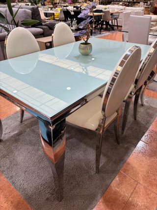 Mesa Comedor Cristal blanco