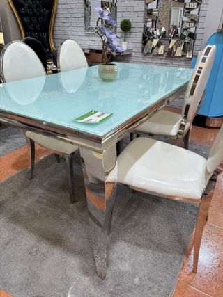 Mesa Comedor Cristal blanco
