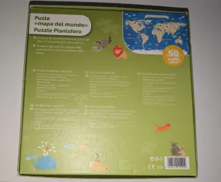 Puzzle Mapa del Mundo con Animales 50 Piezas