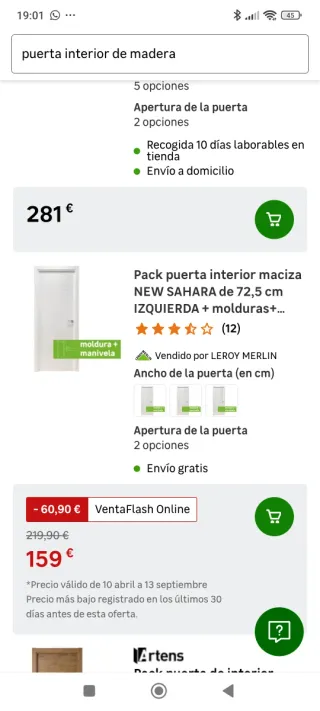 Puerta interior blanca