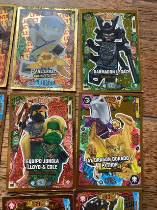 Cartas Lego Ninjago raras edición limitada doradas