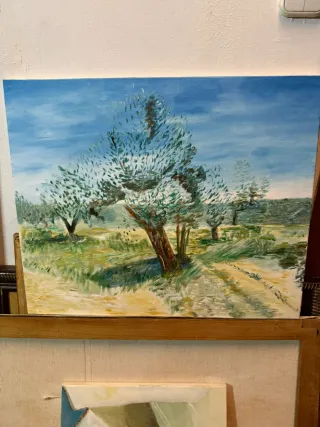 Cuadro paisaje olivos