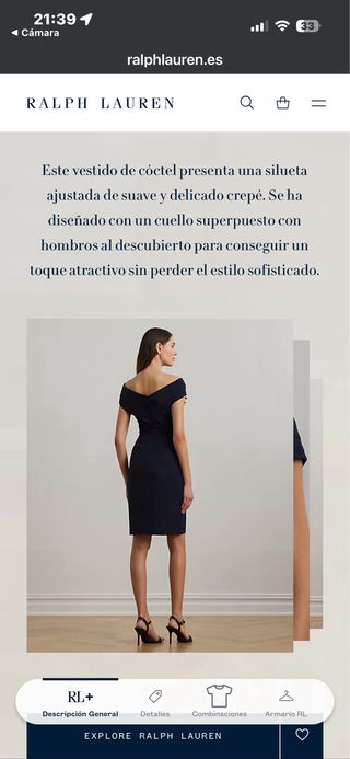 Vestido azul marino Ralph Lauren