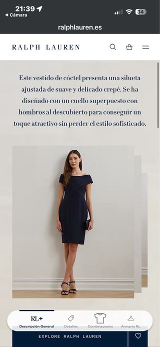 Vestido azul marino Ralph Lauren