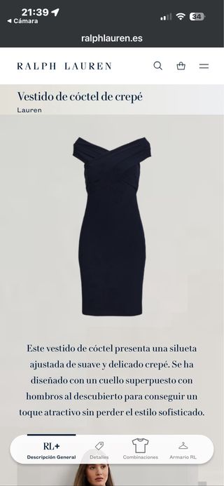 Vestido azul marino Ralph Lauren