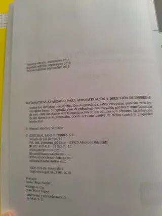 Matemáticas avanzadas para administración y dir...